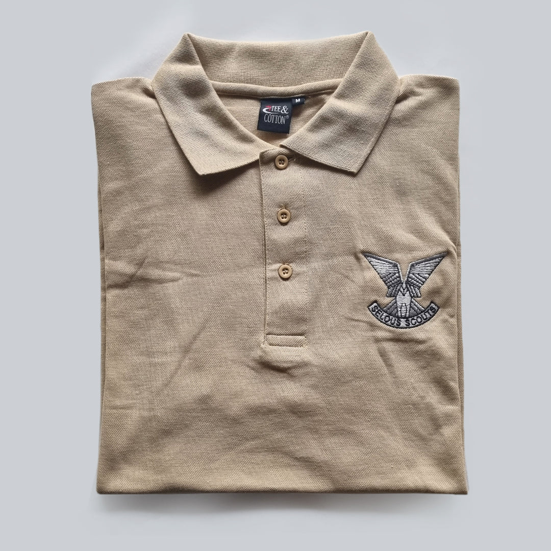 Golf Shirt - Beige - Selous Scouts logo