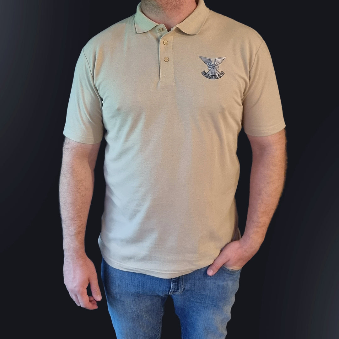 Golf Shirt - Beige - Selous Scouts logo