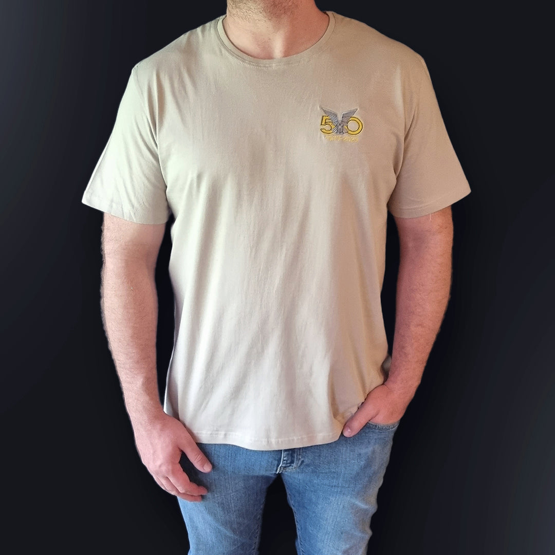 T-Shirt - Beige - Selous Scouts 50 Year logo