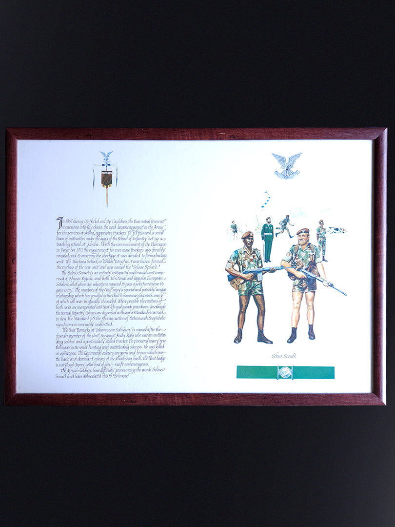 Framed members Certificate - Selous Scouts