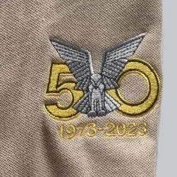 Golf Shirt - Beige - Selous Scouts 50 Year logo