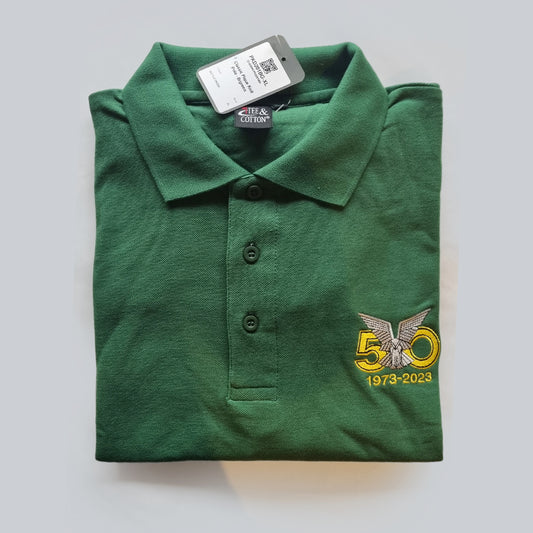 Golf Shirt - Green - Selous Scouts 50 Years logo