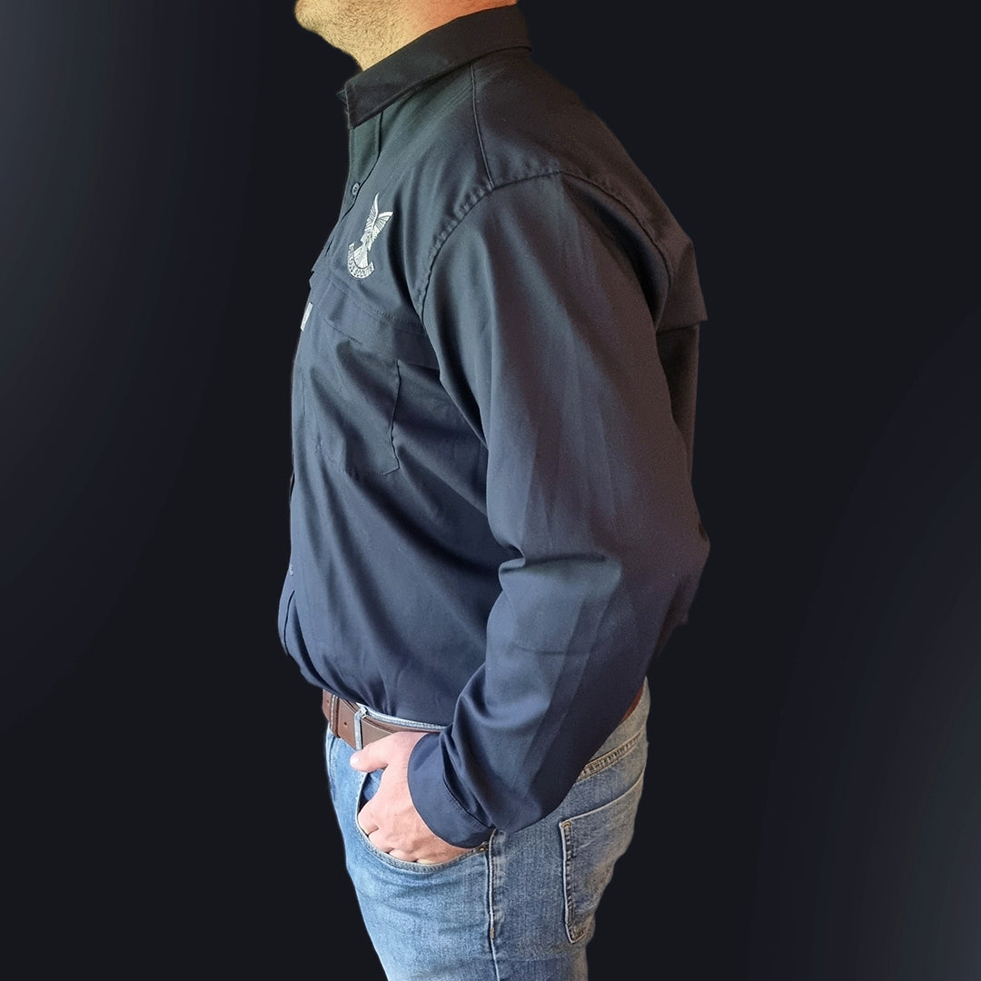 Long Sleeve Shirt - Navy - Selous Scouts logo