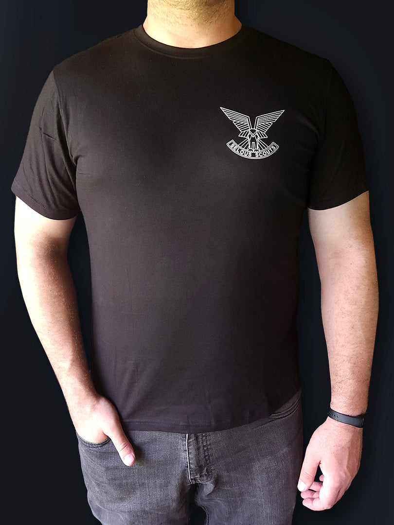 T-Shirt 3 - Small Selous Scouts Logo front and Skuzapo on back