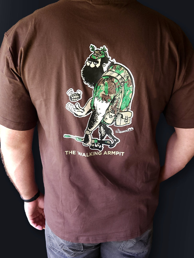 T-Shirt 5 - Small Selous Scouts Logo with Pamwe Chete on the front and Walking Armpit on back