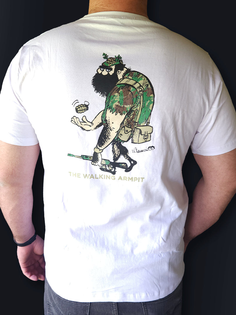 T-Shirt 5 - Small Selous Scouts Logo with Pamwe Chete on the front and Walking Armpit on back
