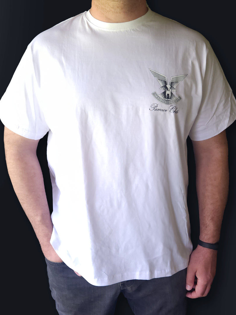 T-Shirt 5 - Small Selous Scouts Logo with Pamwe Chete on the front and Walking Armpit on back