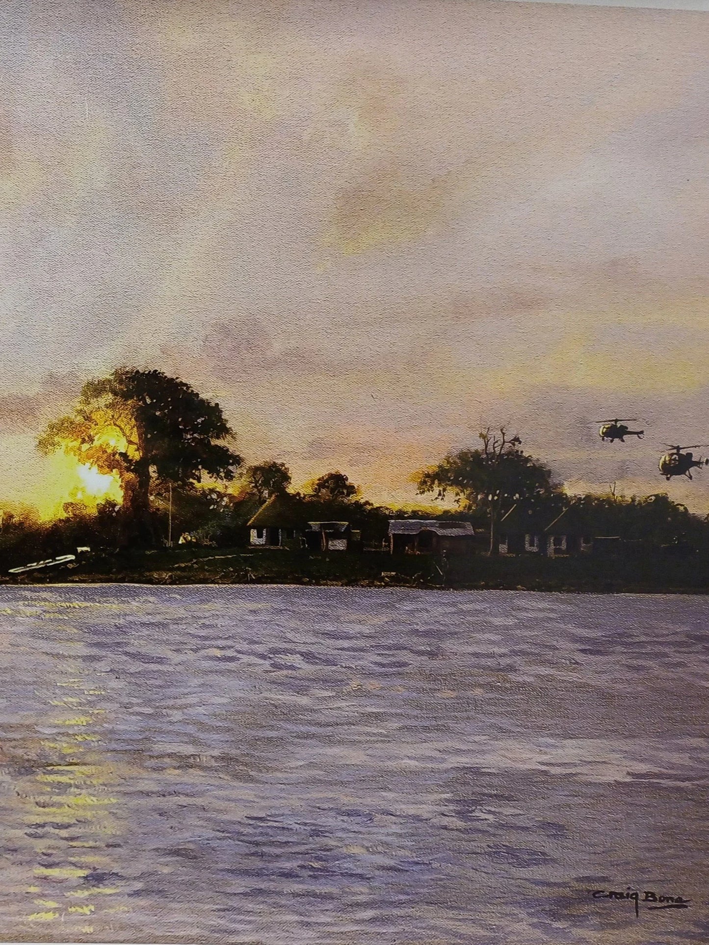 Wafa Wafa Training Camp Lake Kariba - signed Print - 76cm x 50cm