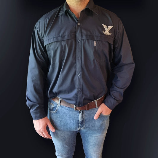 Long Sleeve Shirt - Navy - Selous Scouts logo