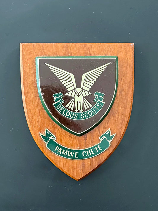 Selous Scouts Plaque - signed by Lt Col Ron Reid-Daly CLM DMM MBE