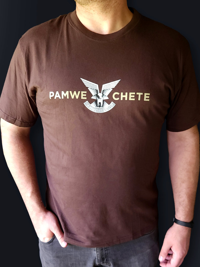 T-Shirt 4 - Medium Selous Scouts Logo with Pamwe Chete on the front and Skuzapo on back