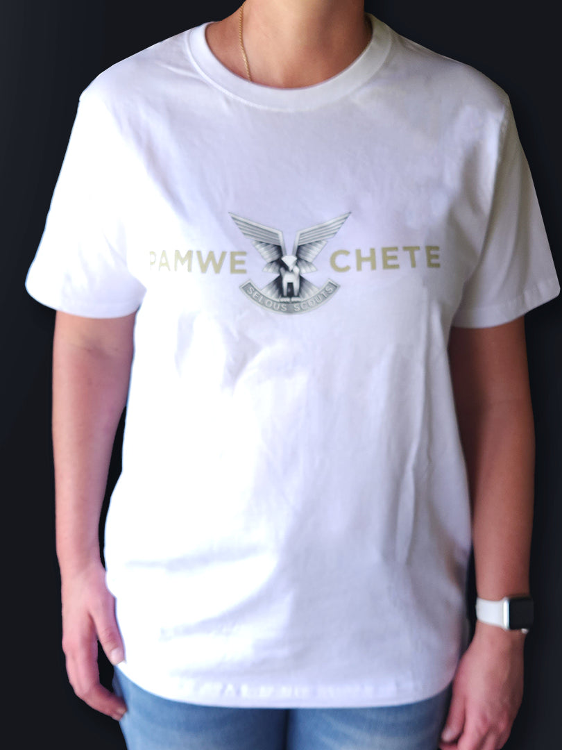 T-Shirt 4 - Medium Selous Scouts Logo with Pamwe Chete on the front and Skuzapo on back